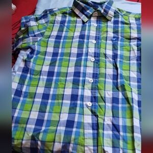 Polo Boy's Blue and Green Plaid Shirt